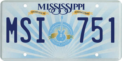 MS license plate MSI751