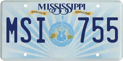 MS license plate MSI755