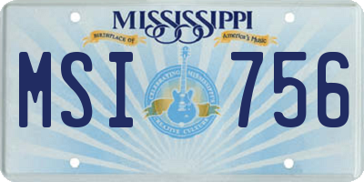 MS license plate MSI756