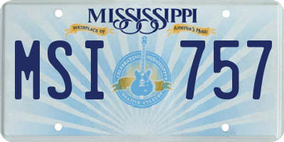 MS license plate MSI757