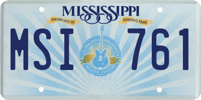MS license plate MSI761