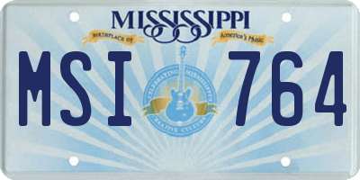 MS license plate MSI764