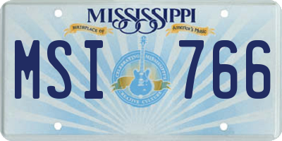 MS license plate MSI766