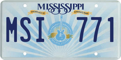 MS license plate MSI771