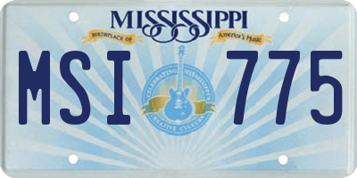 MS license plate MSI775