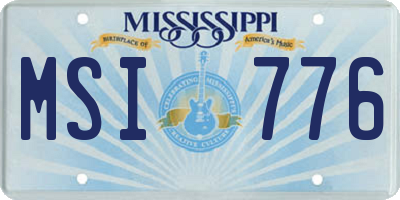 MS license plate MSI776