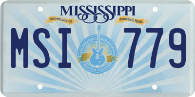 MS license plate MSI779