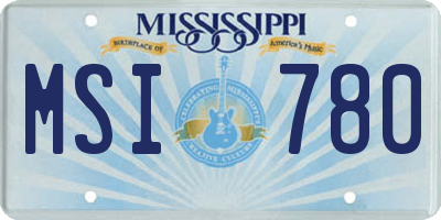 MS license plate MSI780