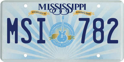 MS license plate MSI782