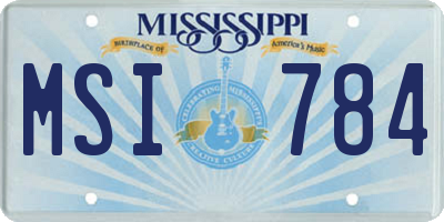 MS license plate MSI784