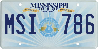 MS license plate MSI786