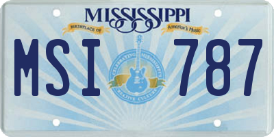 MS license plate MSI787