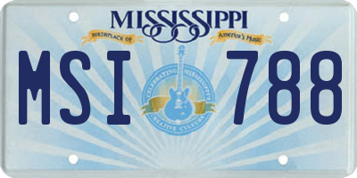 MS license plate MSI788