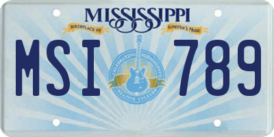 MS license plate MSI789