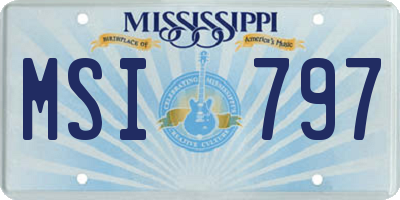 MS license plate MSI797