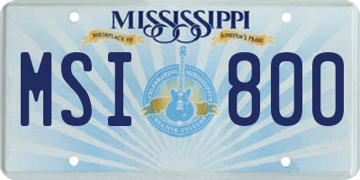 MS license plate MSI800