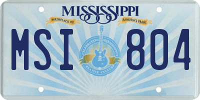 MS license plate MSI804