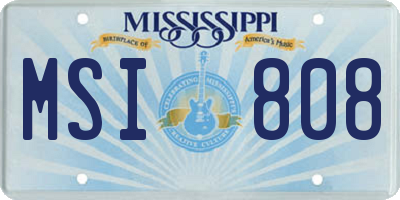 MS license plate MSI808