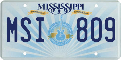 MS license plate MSI809
