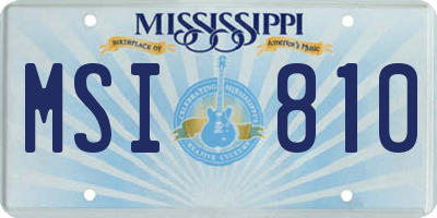 MS license plate MSI810