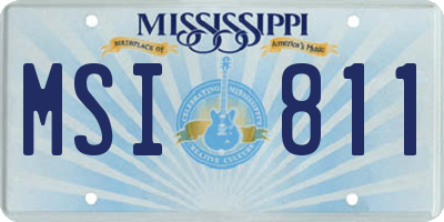 MS license plate MSI811