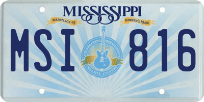 MS license plate MSI816