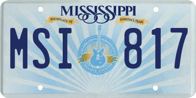 MS license plate MSI817