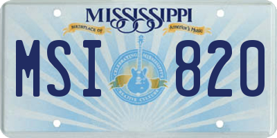 MS license plate MSI820