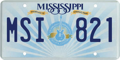 MS license plate MSI821
