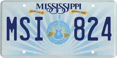 MS license plate MSI824