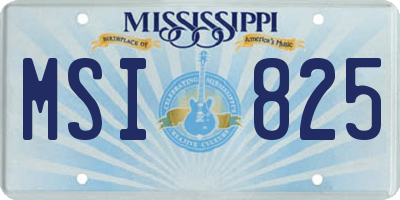 MS license plate MSI825