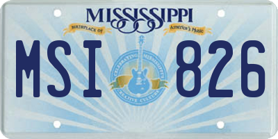 MS license plate MSI826