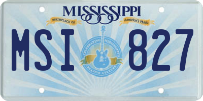 MS license plate MSI827