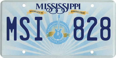 MS license plate MSI828