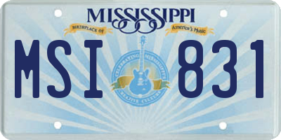 MS license plate MSI831