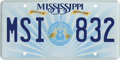 MS license plate MSI832