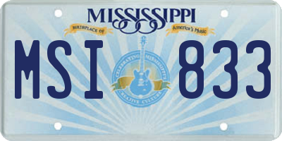 MS license plate MSI833