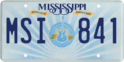 MS license plate MSI841