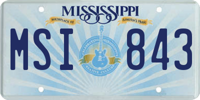 MS license plate MSI843