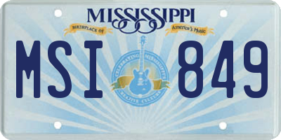 MS license plate MSI849