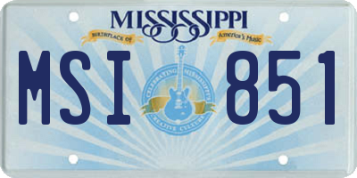 MS license plate MSI851