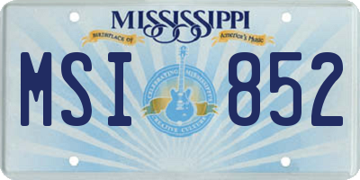 MS license plate MSI852