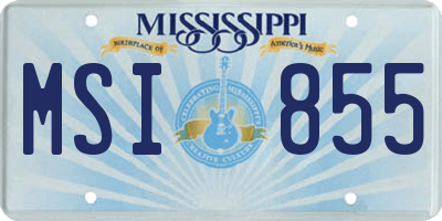 MS license plate MSI855