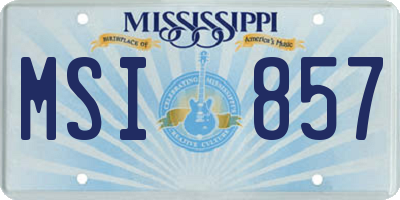 MS license plate MSI857