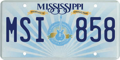 MS license plate MSI858