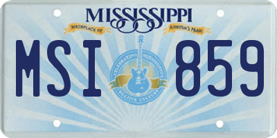 MS license plate MSI859
