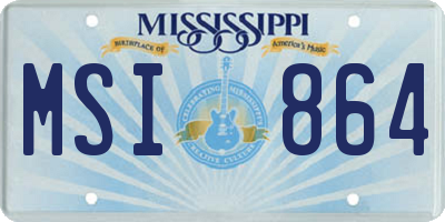 MS license plate MSI864
