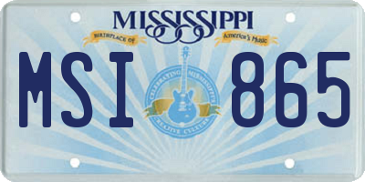 MS license plate MSI865