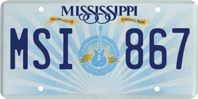 MS license plate MSI867