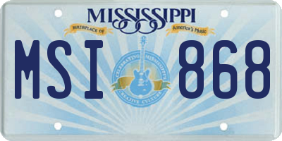 MS license plate MSI868
